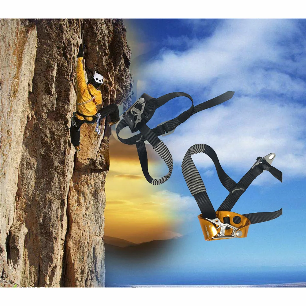 Escalada montañismo pie izquierdo/Derecho elevador árbol de roca arborista rappel equipo de engranajes