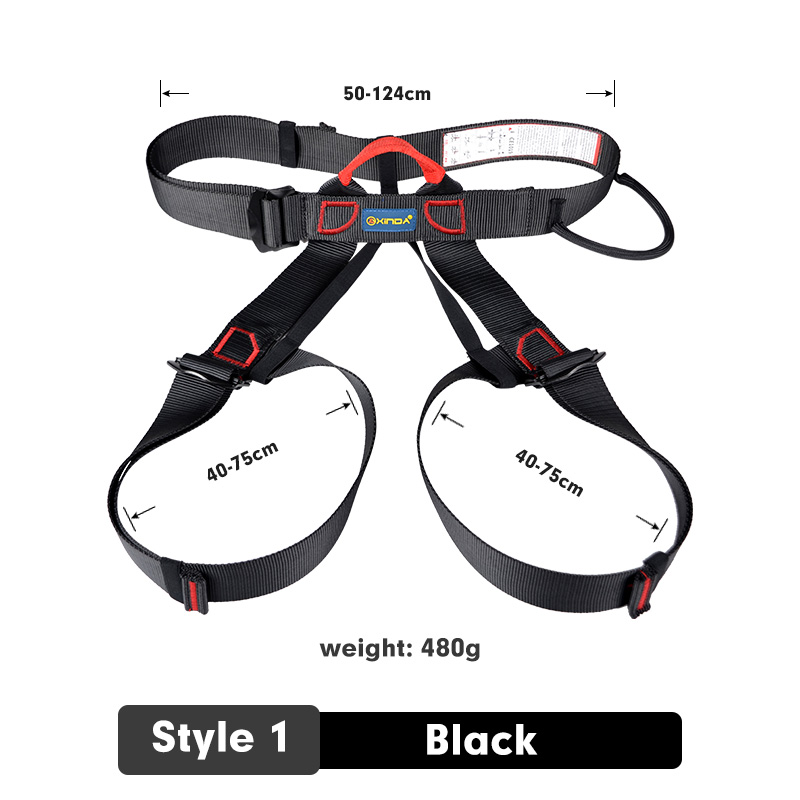 Xinda Outdoor Sports Safety Belt Rock Mountain Climbing Harness Waist Support Half Body Harness Aerial Survival: Style 1 Black