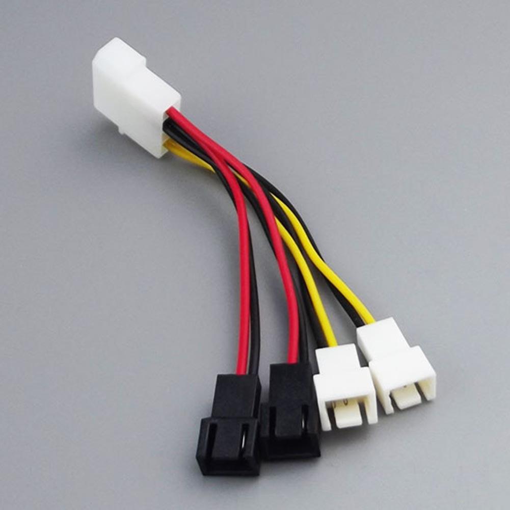 1pcs 4-Pin Molex to 3-Pin fan Power Cable Adapter Connector 12v*2 / 5v*2 Computer Cooling Fan Cables for CPU PC Case Fan