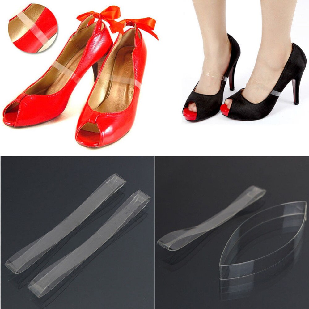 1 par de ligas de zapatos transparentes invisibles de silicona elástica para zapatos de tacón alto, cordones de zapatos transparentes, correas de cordones para zapatos, accesorios para zapatos