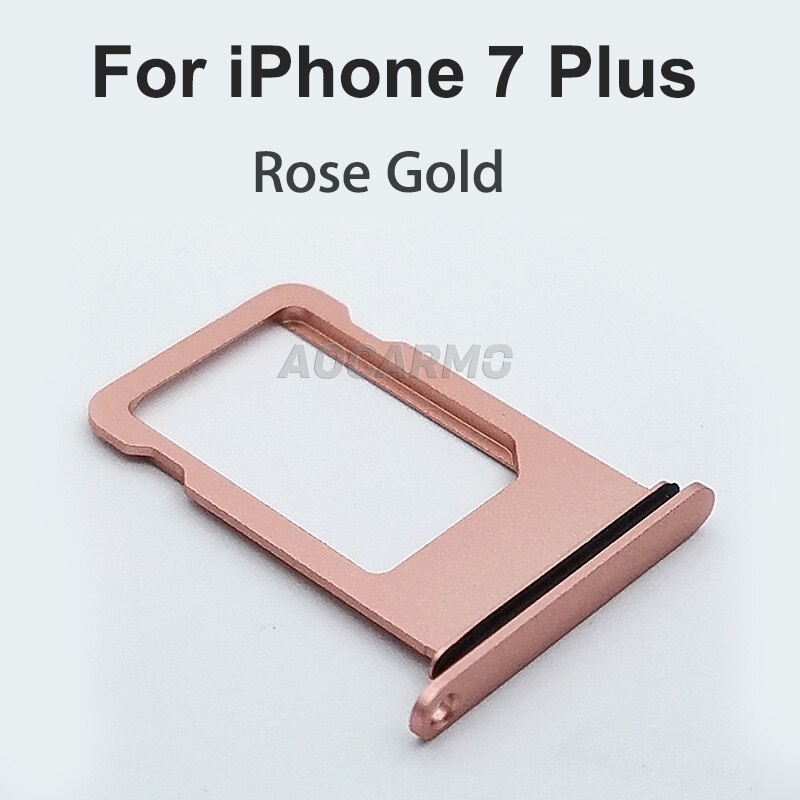 Porta cartão aocarmo, suporte de alumínio nano com junta de borracha para substituição em iphone 7 7 p 7 plus: For i7P Rose Gold