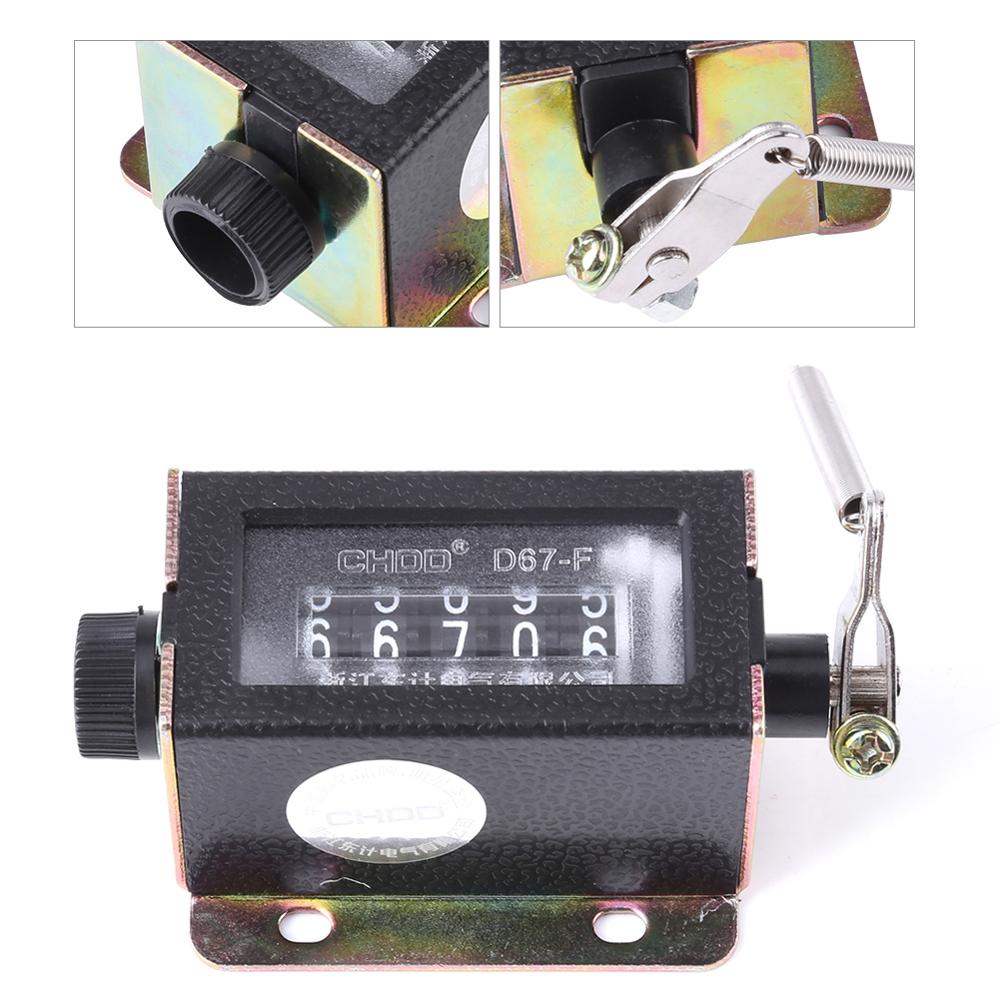 High D67-F 5 Digit Mechanical Resettable Manual Hand Pull Stroke Hand Tally Counter Click Counting Mount Counter Manual