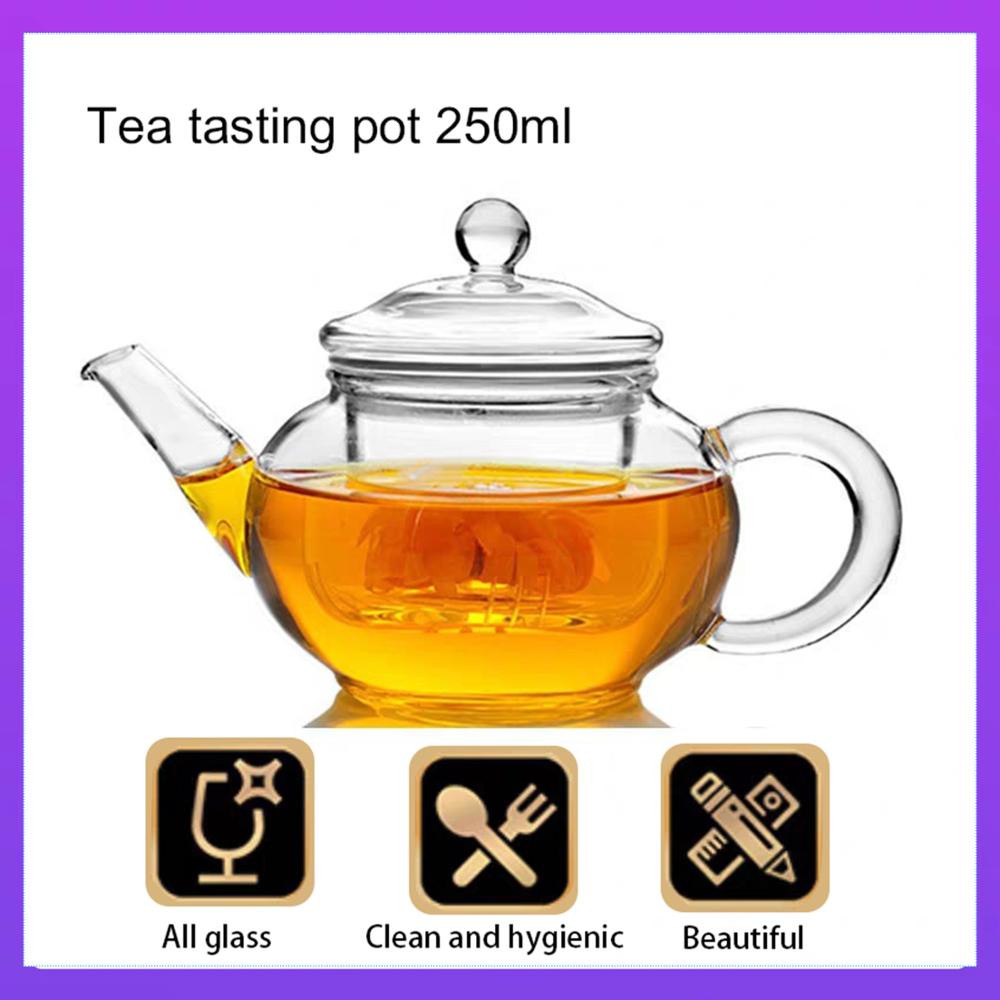 Transparent Teapot Heat Resistant Glass Teapot With Chinese Infuser Coffee Flower Tea Leaf Herbal Pot 250ml Durable Kettle