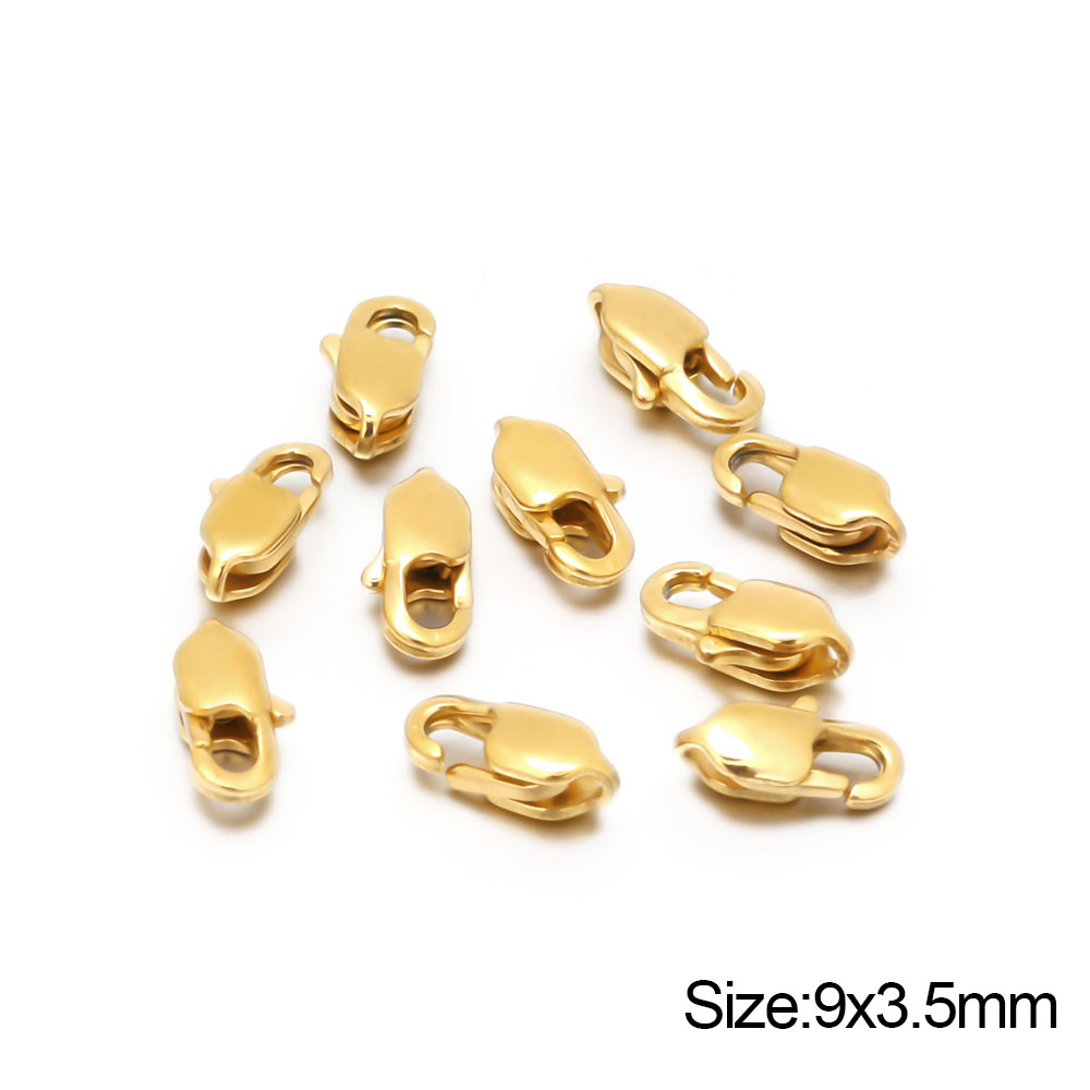 10 Stuks Rvs Polijsten Rechthoek Kreeft Sluitingen Haken Eindsluitingen Connectors Voor Diy Sieraden Maken Benodigdheden In Bulk: WHITE