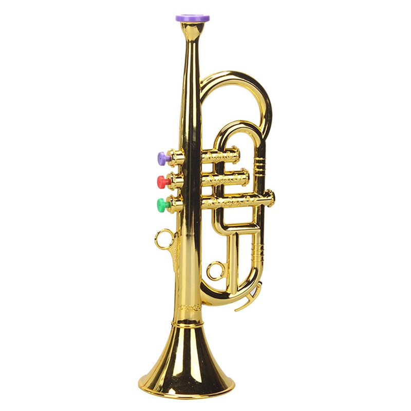 Trompet 3 Tones 3 Gekleurde Toetsen Simulatie Play Mini Musical Wind Instrumenten Voor Kinderen Verjaardagsfeestje Speelgoed: gold