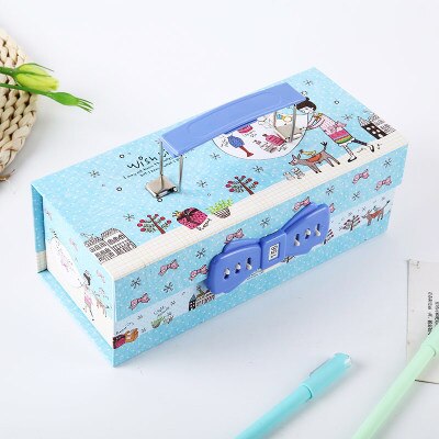 Leuke Multi-Functionele Grote Capaciteit Drie Lagen Creatieve Etui Met Slot: 2