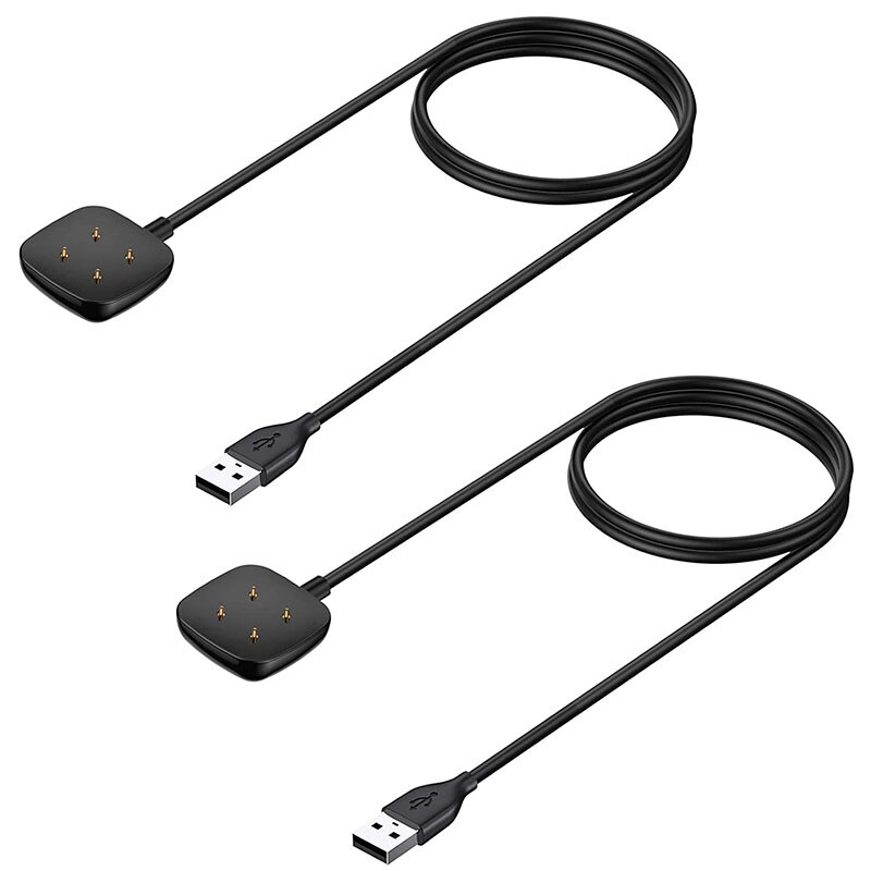 2 Pack USB netic Charging Cable Dock Stand for Fitbit Sense/Versa 3 Smartwatch 3Ft Sturdy Power Cord