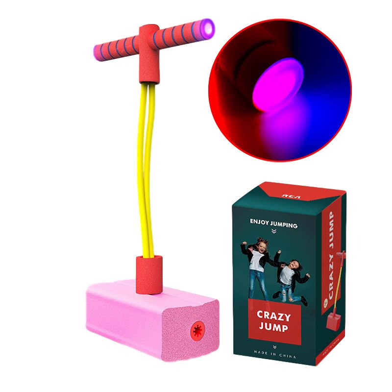 Frog Jumping Children Jumping Pole Toy Bouncing Device Bouncing Ball Doll Bouncing Pole Long Height Balance Training Equipment: Pink