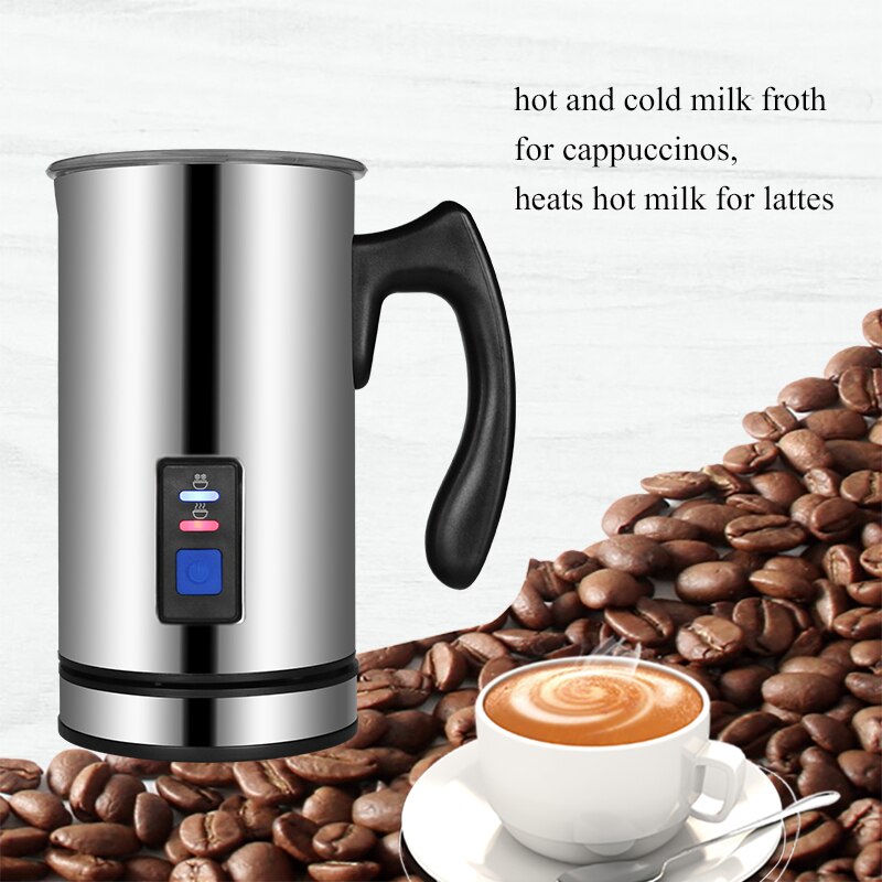 Mælkeskummer dampskummer elektrisk skummer til blødt skum, automatisk kold mælkevarmer med to piskerisvarmer og cappuccino maker