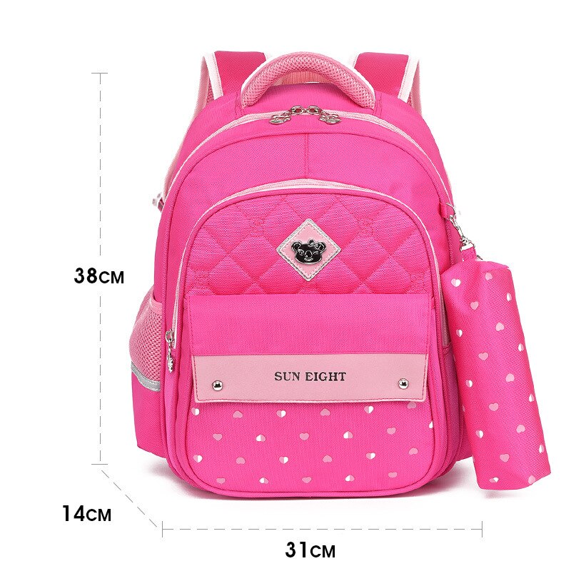 De los niños de la escuela de niños niñas chico s mochila escolar de primaria ortopédicos mochila chico mochila escolar infantil: small rose red