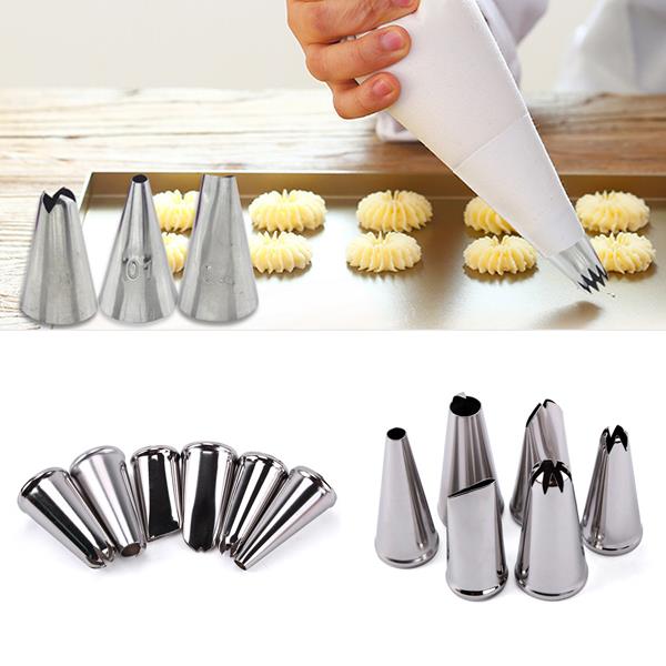6pcs cookies Decorating Tools Stainless Steel Pastry Tube Set
