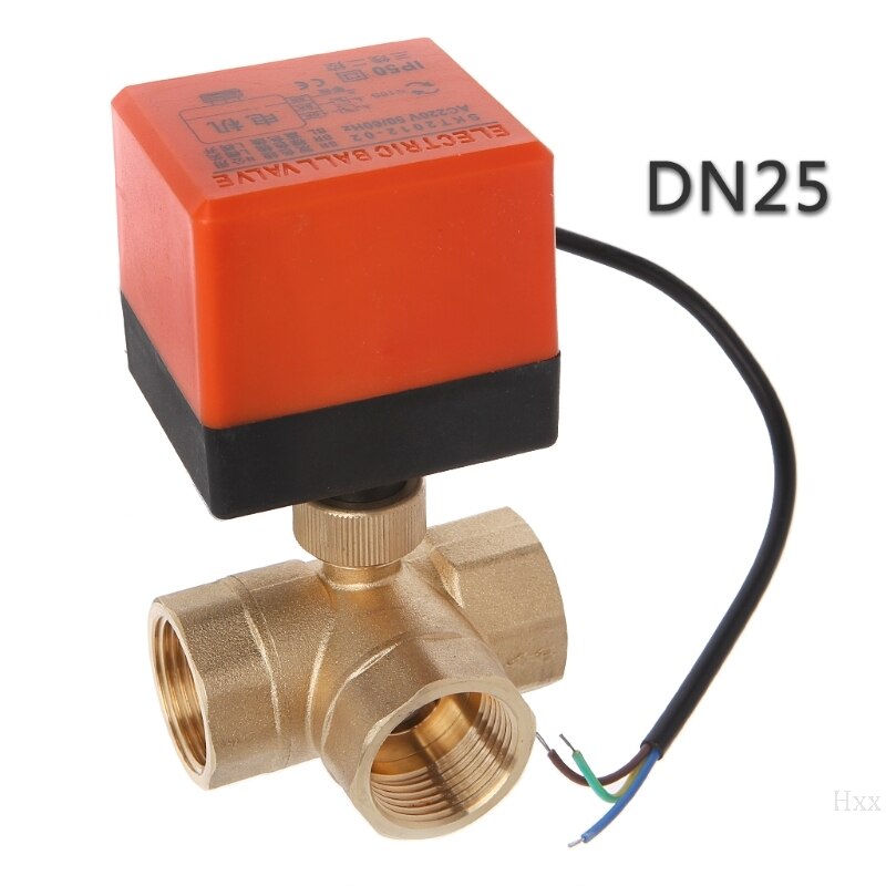 3 way motorized ball valve electric Three line two way control AC 220 DN15/20/25: DN25