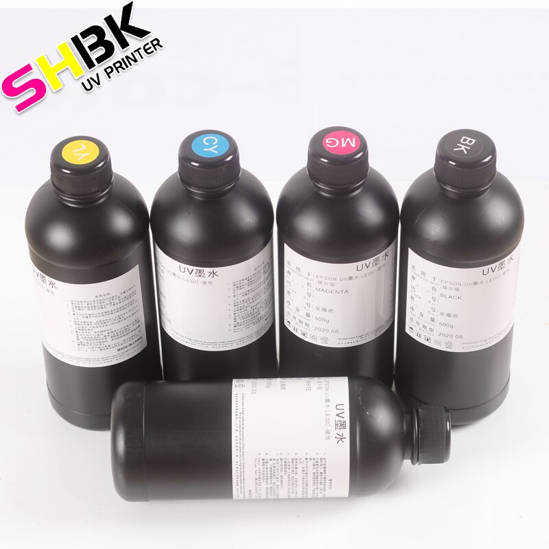 Shippping libero inchiostro UV a2 a3 a4 Cilindro uv stampante uv inchiostro stampante mandati e gonfiati uv duro inchiostro DX4 DX5 DX10 TX800 XP600 uv inchiostro 250ml 500ml