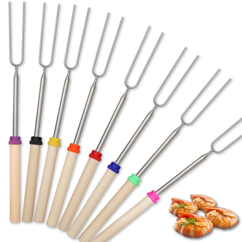32 Inch 13Pc Marshmallow Roosteren Sticks Uitschuifbare Vorken Set Telescopische Smores Spiesjes Voor Worst Camping Kachel Bbq Gereedschap