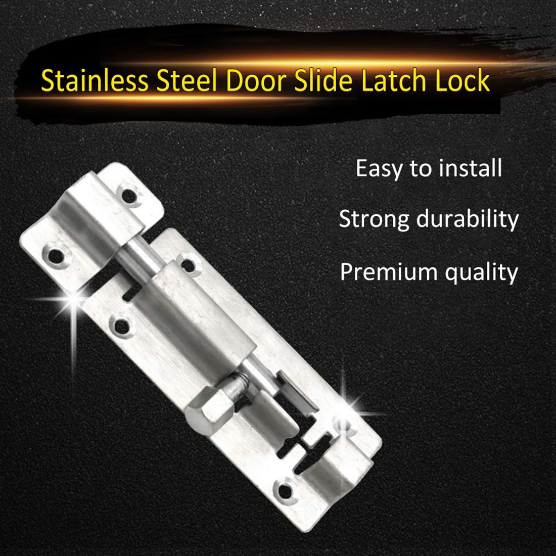 1.5/2/3/4/6/8/10/12 Inch Lange Zilveren Rvs Woondecoratie deur Venster Vergrendeling Sliding Lock Barrel Bolt Klink