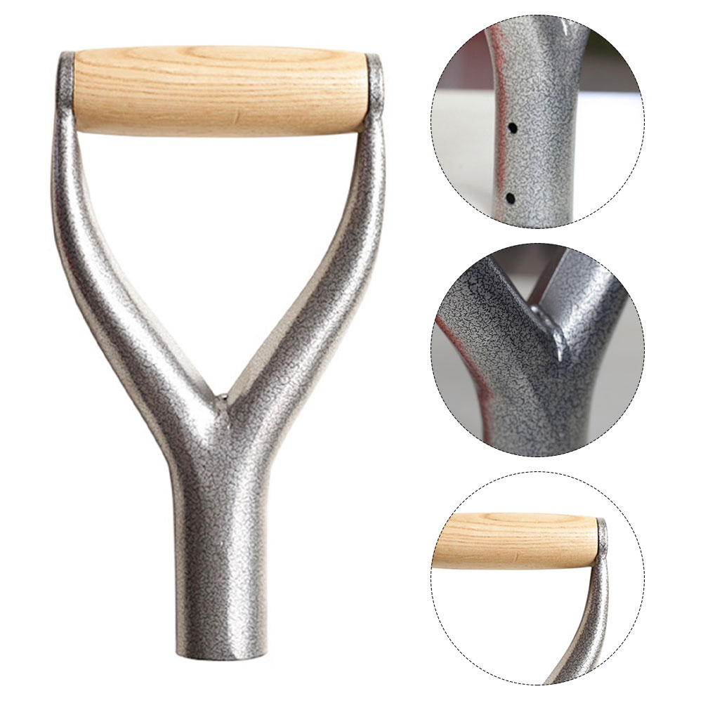 Reusable Shovel Y Grip Handle Replacement Garden Tool Raking Home Easy Install Shovel Handle Solid Iron