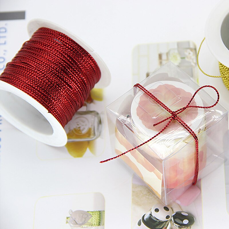 Röd guldsnöre för varumärke smycken armband garn tagg tofs gör hantverk tråd för jul bröllop 20m 1mm rep