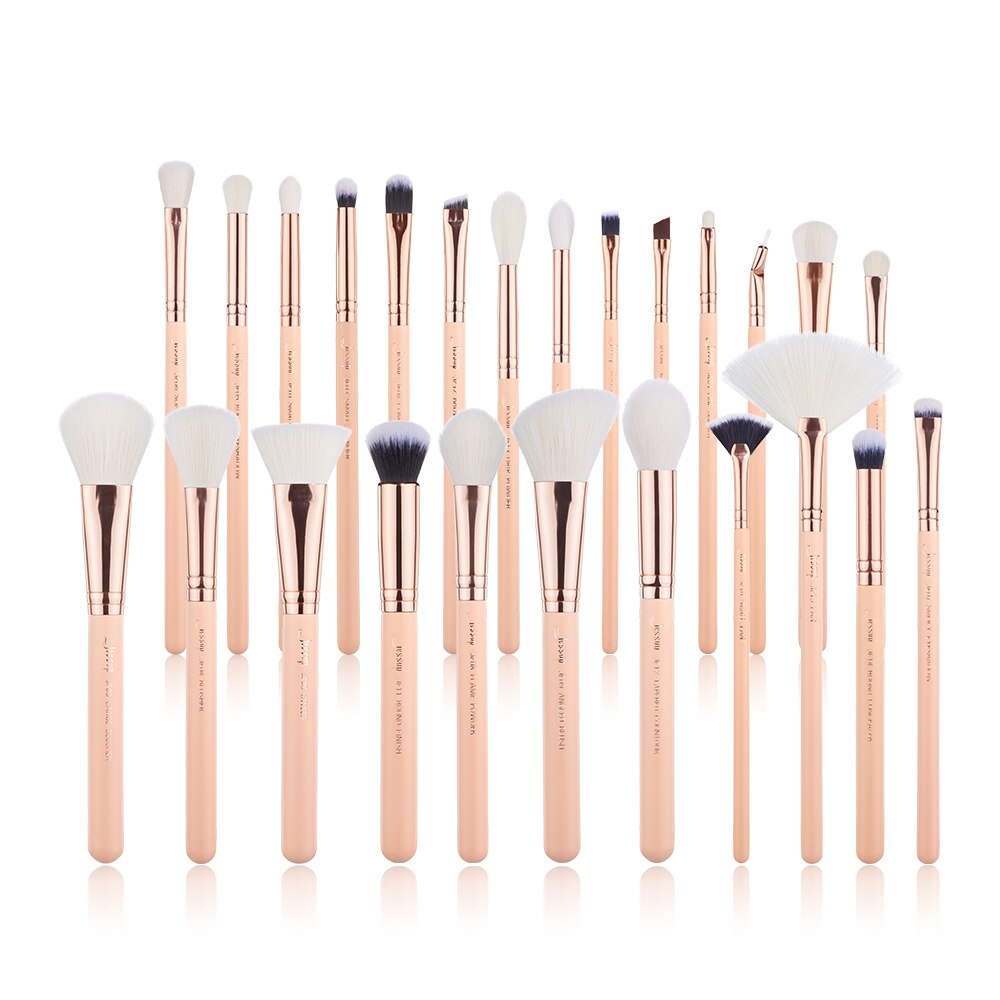 Jessup-Juego de brochas de maquillaje, resaltador de base , delineador de ojos, mezcla de pinceles, 25 uds. De soplo de melocotón/oro rosa: G2-T460 (25PCS)