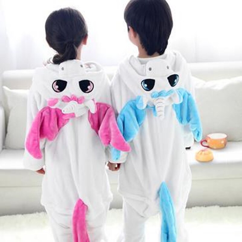 1 pc enhjørning dyr siamesisk pyjamas dragt børn hjemmeindretning koral fortykkelse toilet version dragt 100-140cm
