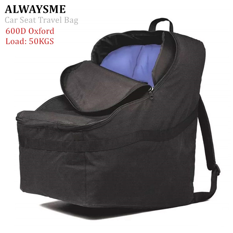 Alwaysme 51x51x30.5x89cm universal assento de carro saco de viagem 600d oxford carga material 50kgs, cor preta