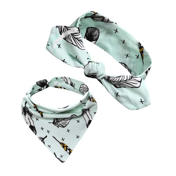 2 Stuk/0-2Years/Babyvoeding Items Dingen Voor Jongens Meisjes Katoen Slabbetjes + Hoofdband Goedkope Spullen Voor Pasgeborenen accessoires Set BC1674-1: J