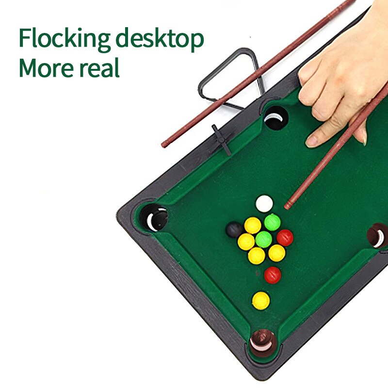 Mini bordplade pool simulering billardbord pool bærbar desktop legetøjssæt underholdning brætspil forældre-barn interaktivt legetøj