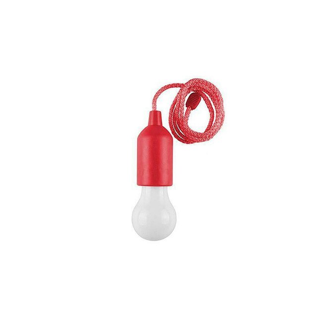 Batteridrevet ledet Hengelampe med Snortrekk - Bærbar ledet Lampe til camping, Hjem, Garasje, Telt: Rød