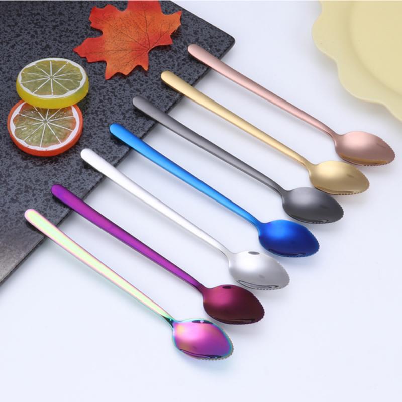 1Pcs Rvs Wees Fruit Lepel Koffie Lepel Ijs Lepel Dessert Lepel Wees Ijs Apple Lepel Scoop Keuken tool