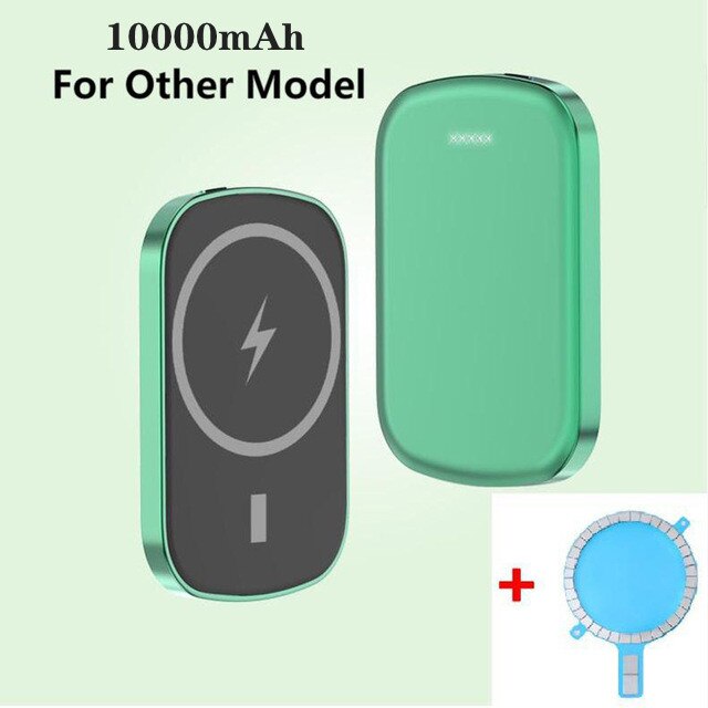 15W Qi Draadloze Magnetische Charger Mini Power Bank Voor Iphone Huawei Xiaomi Samsung Draadloze Opladen Serie Mobiele Telefoons: 10000mAh For Green