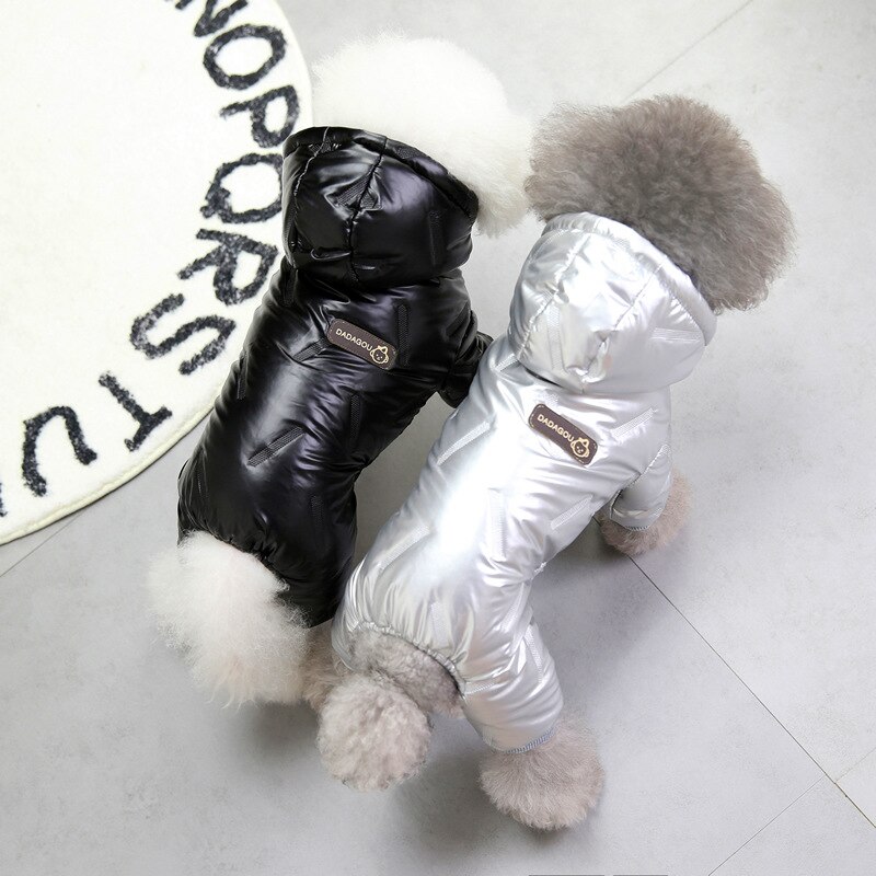 Tøj til små hunde vinter varm hvalp hund frakker vandtæt hætte hundejakke jumpsuits chihuahua tøj