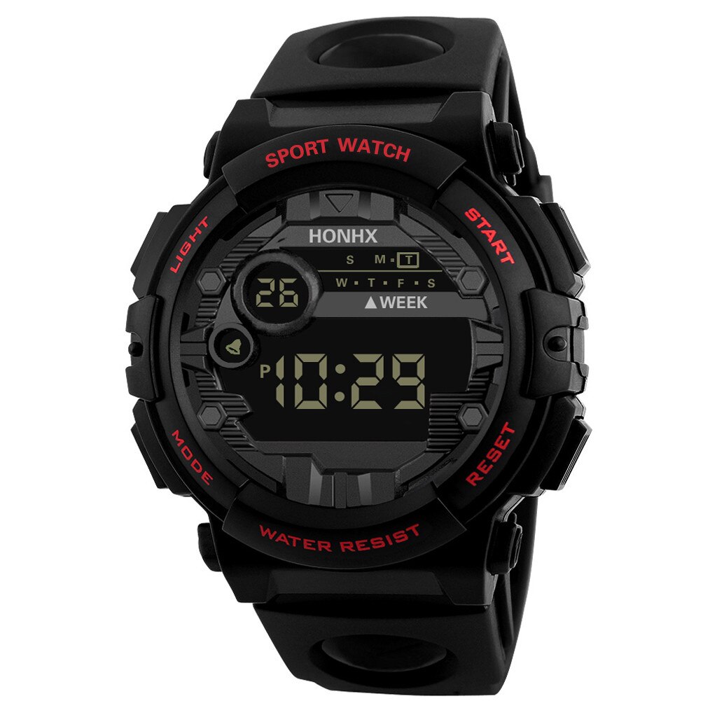 Mannen High-End Digitale Led Horloge Outdoor Sport Horloge Casual Elektronische Horloge Led Sport Horloge Led Horloge Digitale relogio: Red