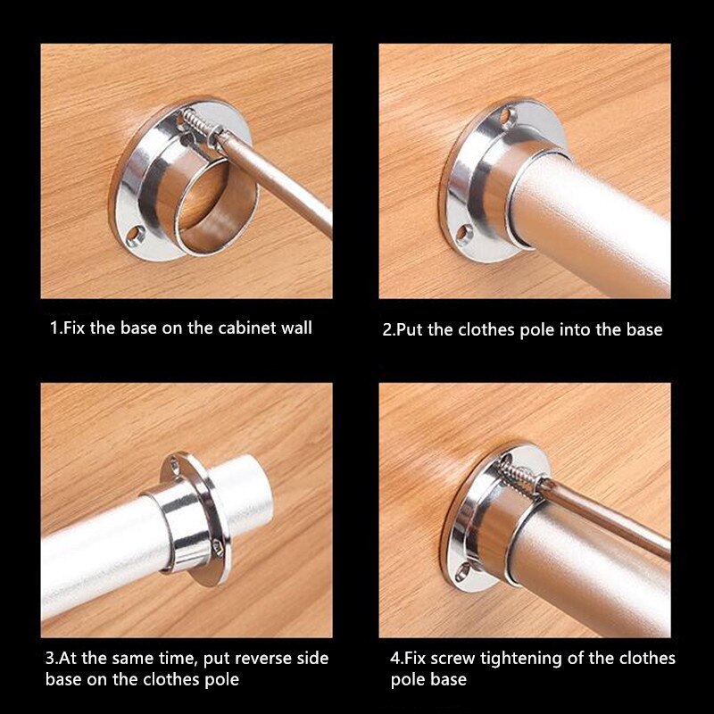 2 Stuks Flens Beugel Opknoping Kleren Staaf Seat Hanger Pijp Rvs Kast Staaf Flens Pijp Beugel