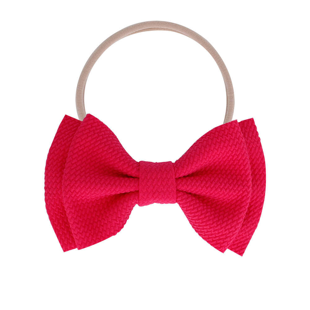 Baby Meisjes Kids Peuter Doek Boog Knoop Haarband Hoofdband Bownot Stretch Tulband Head Wrap 10 kleuren: rose red