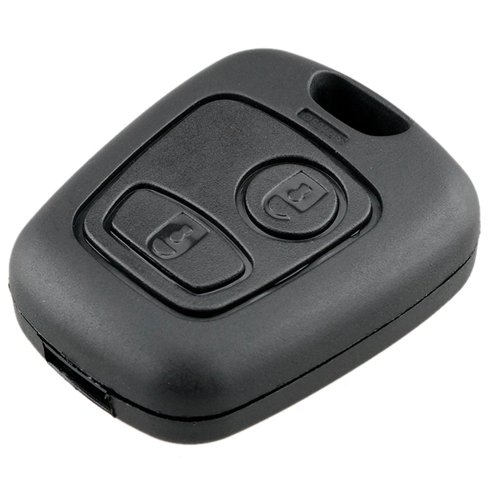 Mando a distancia para coche, 2 botones, funda de llave en blanco, reemplazo de llave de coche, para Peugeot 206