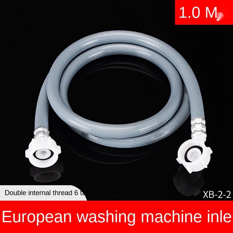Drum Washing Machine Water Pipe Inlet Pipe Joint 3/4 IN Threaded Interface European-style Automatic Water Supply Hose Universal: 1M