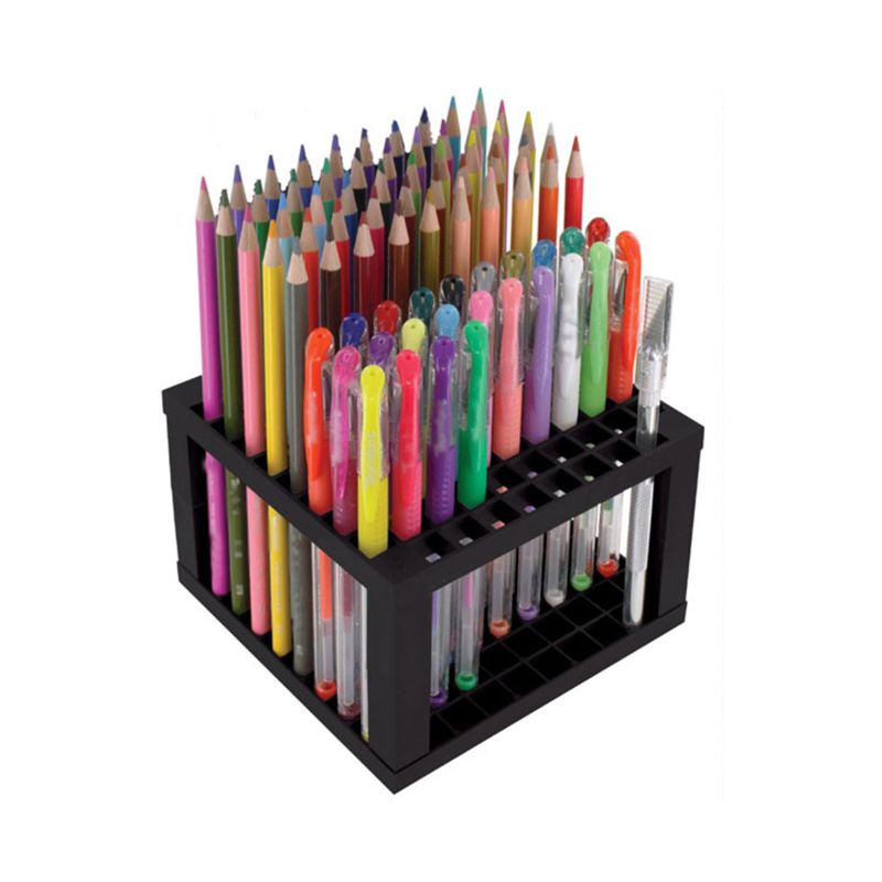 Portalápices y portalápices de 96 agujeros organizador de soporte de escritorio estante de sujeción para bolígrafos, pinceles de pintura, lápices de colores, marcadores, cepillos L29K