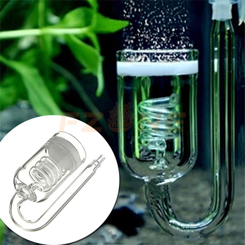 Aquarium CO2 Diffuser CO2 Glas Diffuser Verstuiver Voor Planten Tank Verstuiver Triple Spiraal Glazen Buis