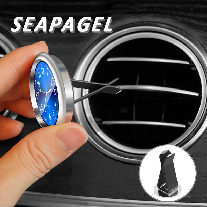 Reloj del tablero de la salida de aire del automóvil, accesorios de decoración noctilucentes electrónicos adhesivos para el coche