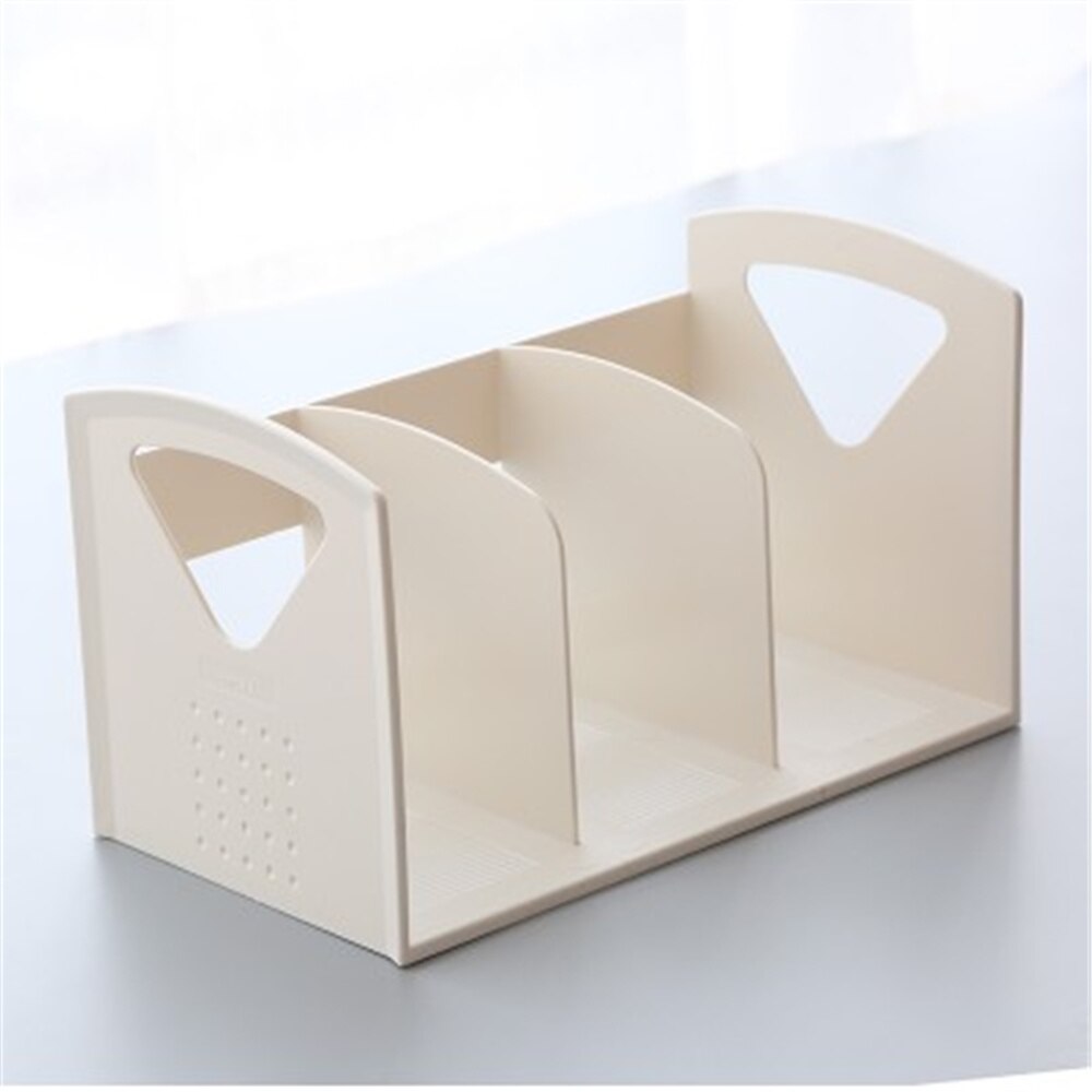 One Piece Plastic Bookends Book Hold Office Supplies: white