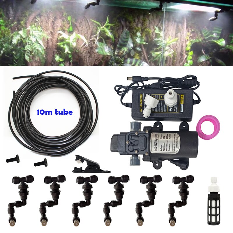 Aspersor de niebla para Reptiles tanque de selva tropical ajustable, sistema de refrigeración para mascotas acuáticas, para acuarios y Reptiles, 360