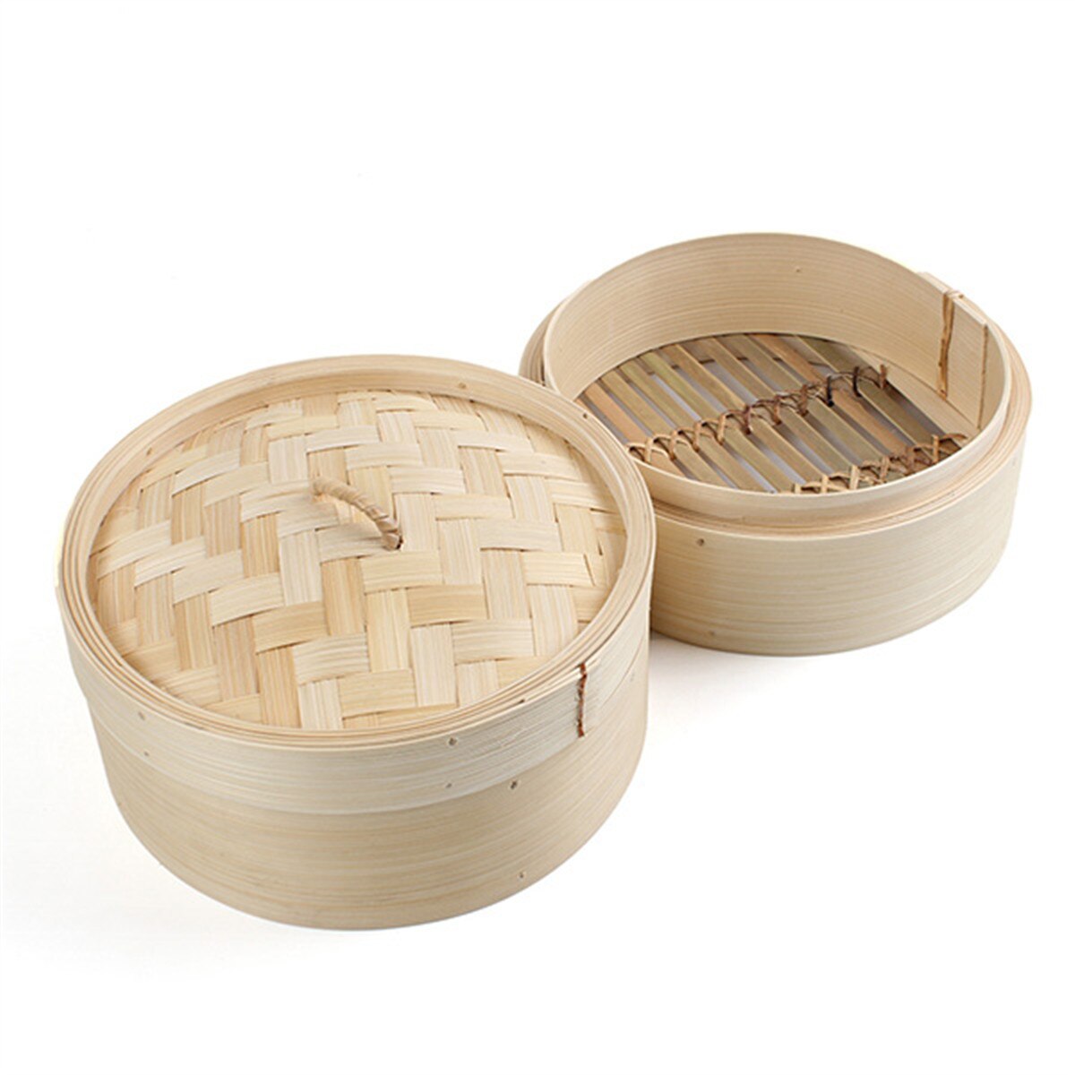 Non Stick Natural Bamboo Steamer Cook Vegetables Dim Sum Steam Basket