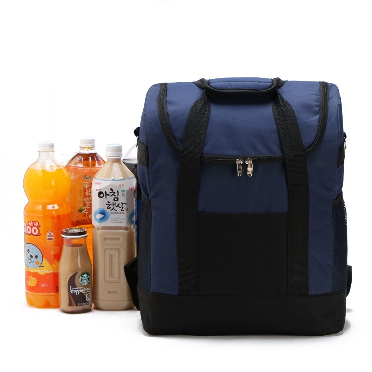 Large Storage Cooler Bag Women bag Ice Pack Cooler Bag For Steak Insulation Thermal Bag Insulation Ice back Pack: Blue