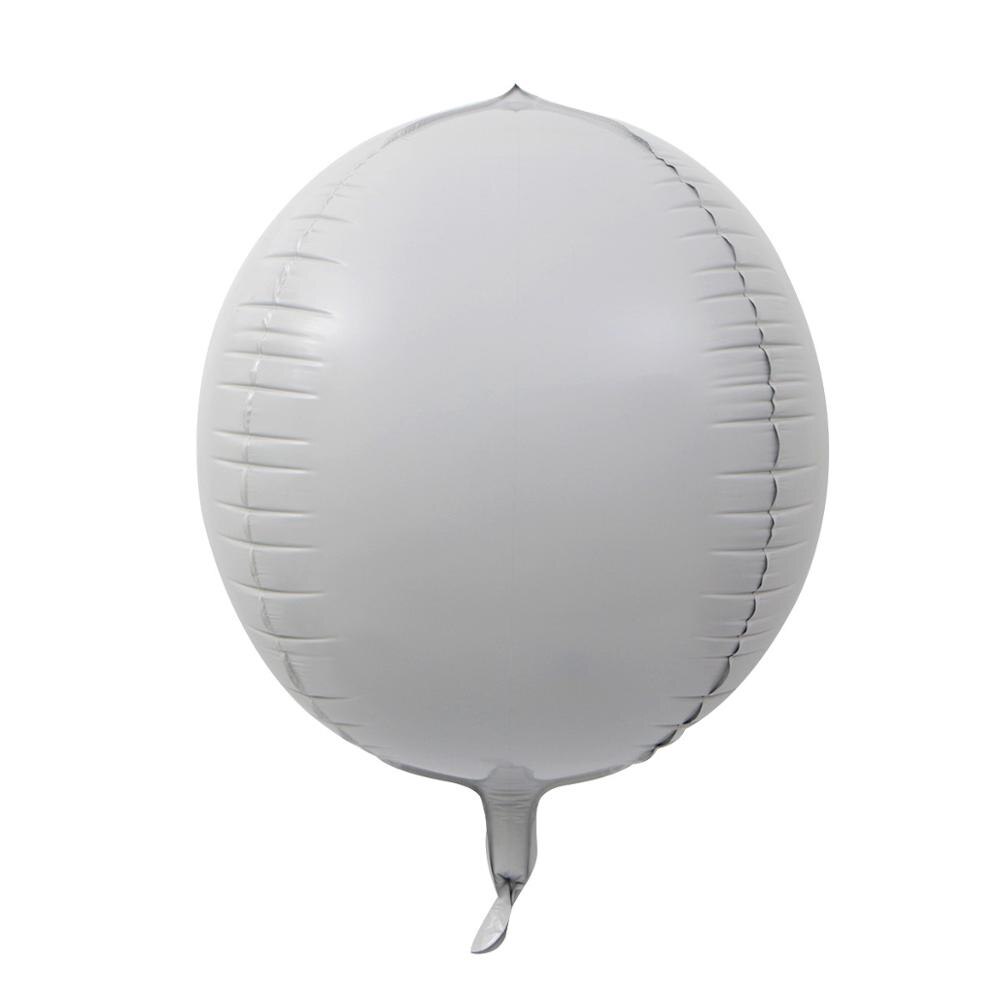 Globos metalizados redondos 4D dorados de 32 pulgadas, globos metalizados de helio, espejo metálico, suministros para Decoraciones de de cumpleaños y bodas, 1 Uds.: White 4D Balloon
