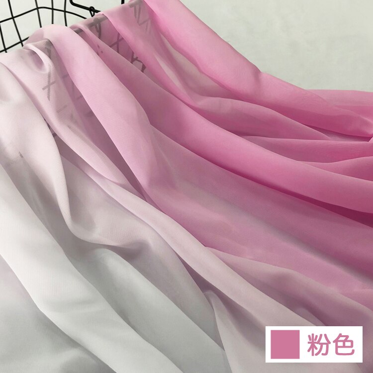 Tela de chifón suave para vestido de actuación en escenario, falda fina de 59 pulgadas de ancho, Material de bufanda Hanfu: Pink