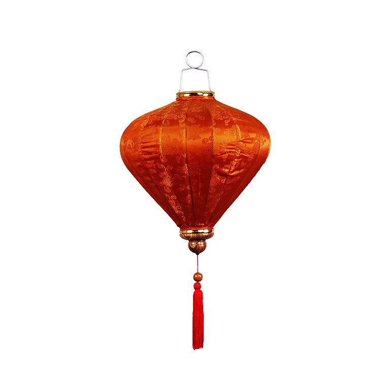 Lanterne chinoise rétro imperméable en diamant pour nouvel an, lanterne d&#39;extérieur pour balcon, Vietnam: Orange