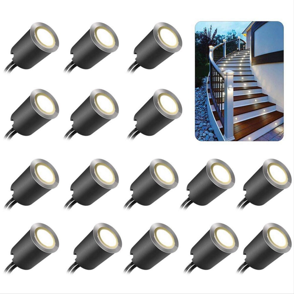 1 10 16 lichter LED Deck Licht mit Schwarz Shell 12V Unterirdischen Licht Lampe IP67 Wasserdicht Garten Yard Pathway deck Beleuchtung