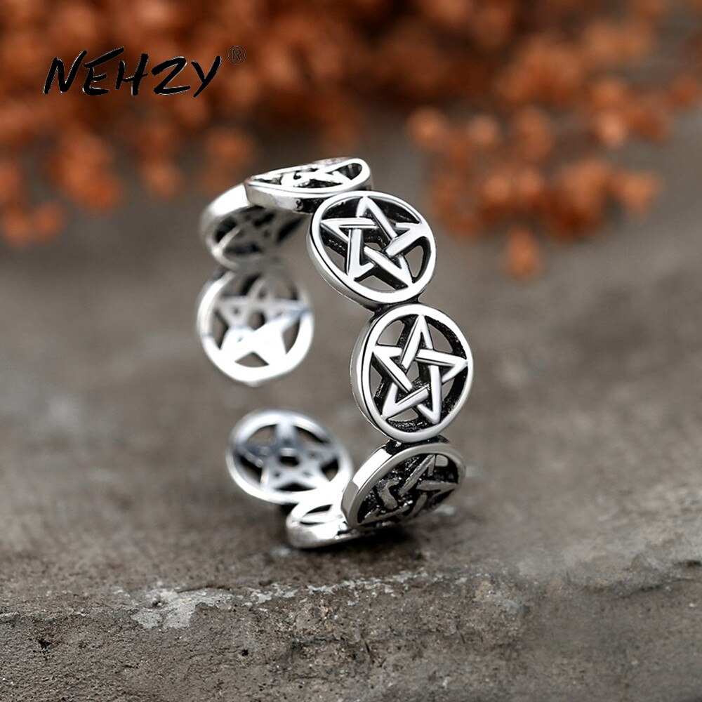 NEHZY-bague en argent sterling 925 pour femmes, bijoux rétro, simple, ajustable, étoile creuse, original, à la , offre spéciale