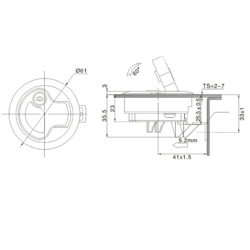 Qiilu Bootsluken Verschluss Edelstahl 316 - Marine Türverschluss 75mm