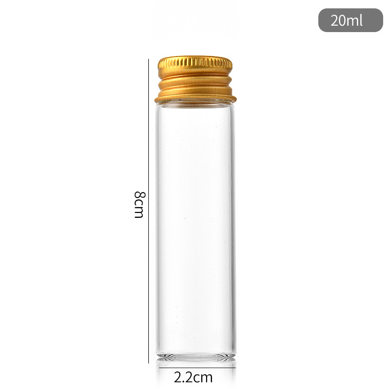 5 ~ 30ml små glassflasker med skrukork, oppbevaringsglass, minibeholdere, gjennomsiktige hetteglassflasker, tomme, påfyllbare flasker