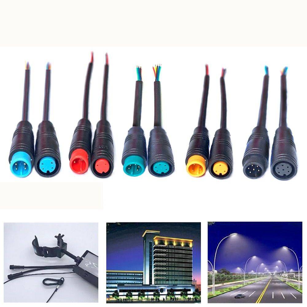 2/3/4/5/6 Pin Cable Base Connector 1Set M8 Lamp Line Waterproof Signal Connection Line For Outdoor Ebike Plug Cable Accessories